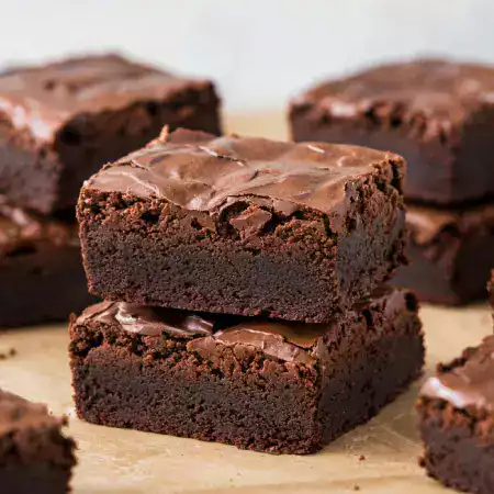 Dense chocolate brownies baked with 100 grams of our 75 percent dark chocolate bar recipe makes 12 pieces